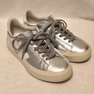 Veja Campo Chromofree Silver White Trainer